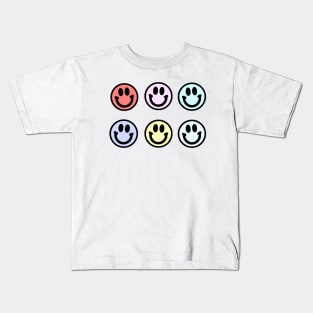 Pastel Happy Faces Sticker Pack Kids T-Shirt